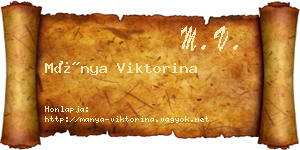 Mánya Viktorina névjegykártya